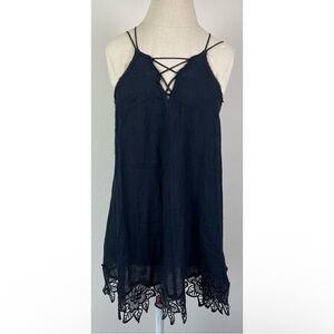 Free People Black Crochet Lightweight Tank Top